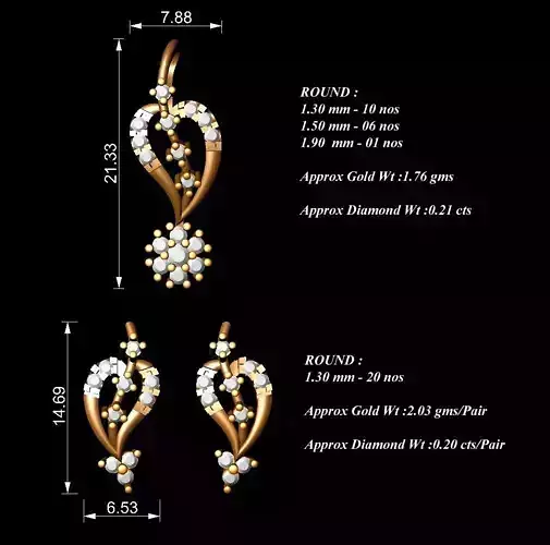 Women Pendants Earrings Set