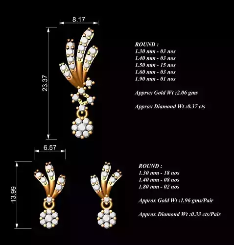 Women Pendants Earrings Set
