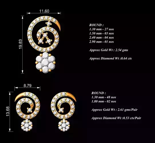 Women Pendants Earrings Set