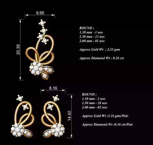 Women Pendants Earrings Set