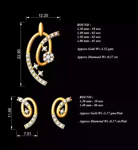 Women Pendants Earrings Set