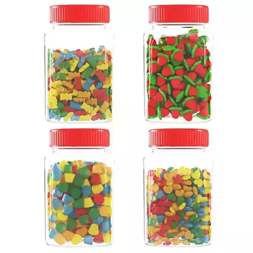 Marmalade in jars 3D model