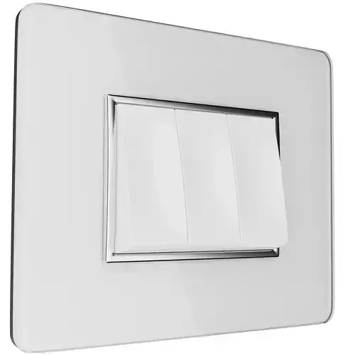 White Glass Pearl white Switch Board Low-poly 3D model