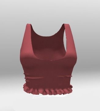 TOP 1 crop with ruffles 3D model_1
