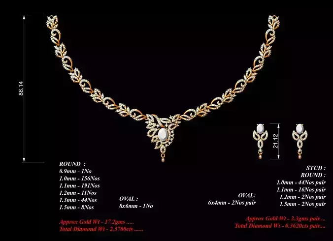Women Earrings Necklaces Pendants Sets 3D print model