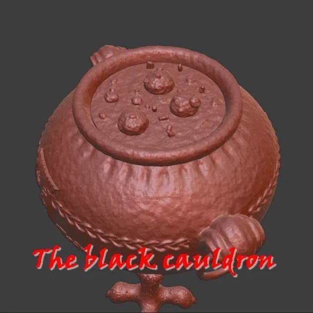 The black cauldron for Halloween decoration or candy bowl 3D print model_4