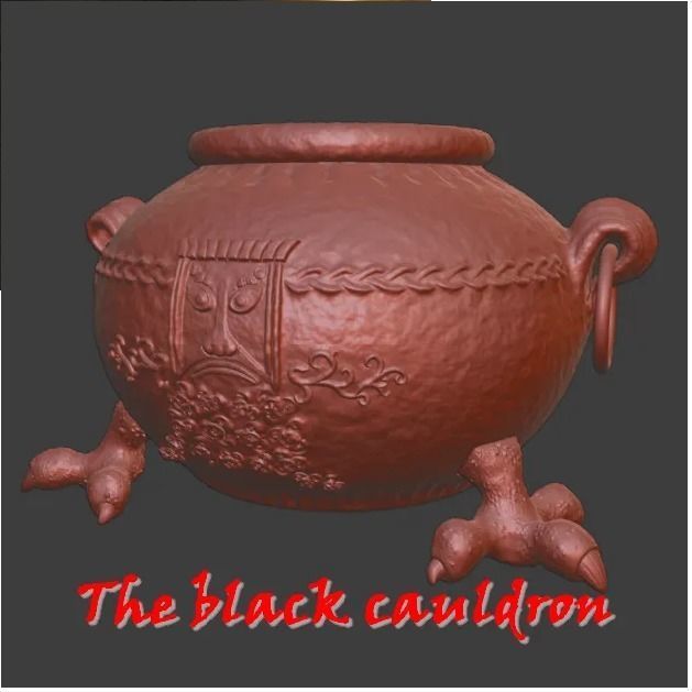The black cauldron for Halloween decoration or candy bowl 3D print model_1