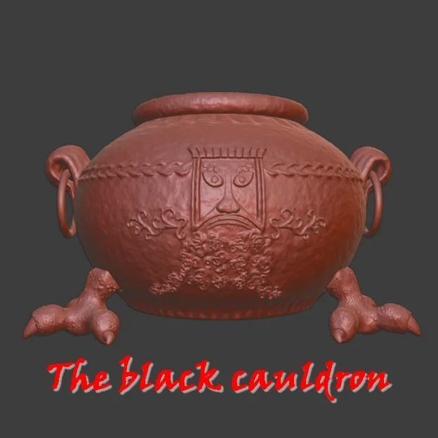 The black cauldron for Halloween decoration or candy bowl 3D print model_3