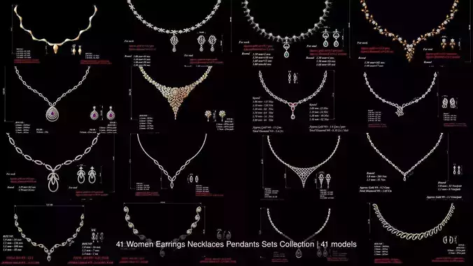 41 Women Earrings Necklaces Pendants Sets Collection 
