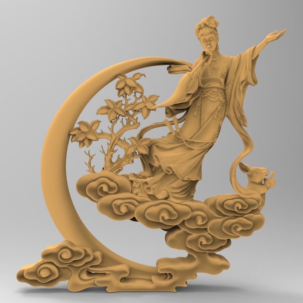 The Legend of Chang e the Jade Rabbit and the Palace of the Moon 3D print model_9