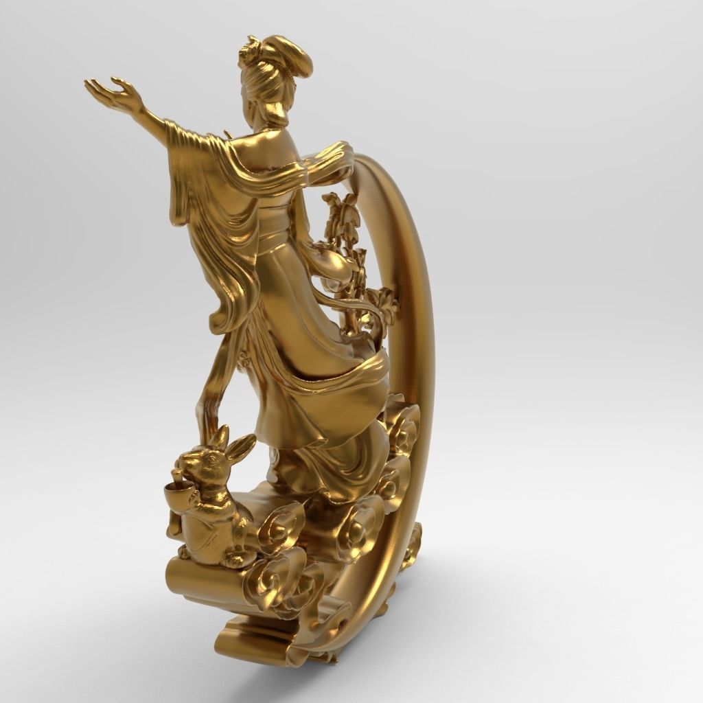 The Legend of Chang e the Jade Rabbit and the Palace of the Moon 3D print model_3