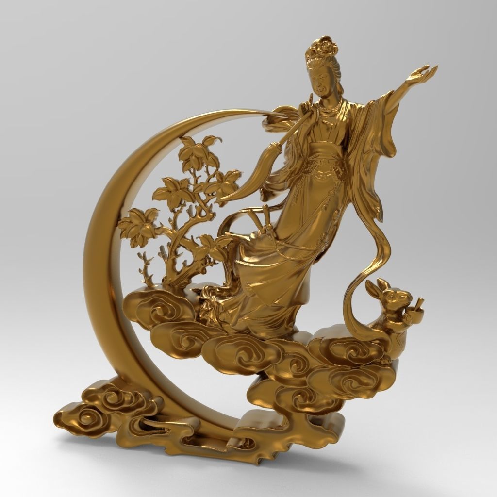 The Legend of Chang e the Jade Rabbit and the Palace of the Moon 3D print model_1