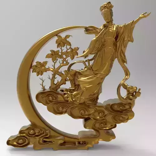 The Legend of Chang e the Jade Rabbit and the Palace of the Moon 3D print model