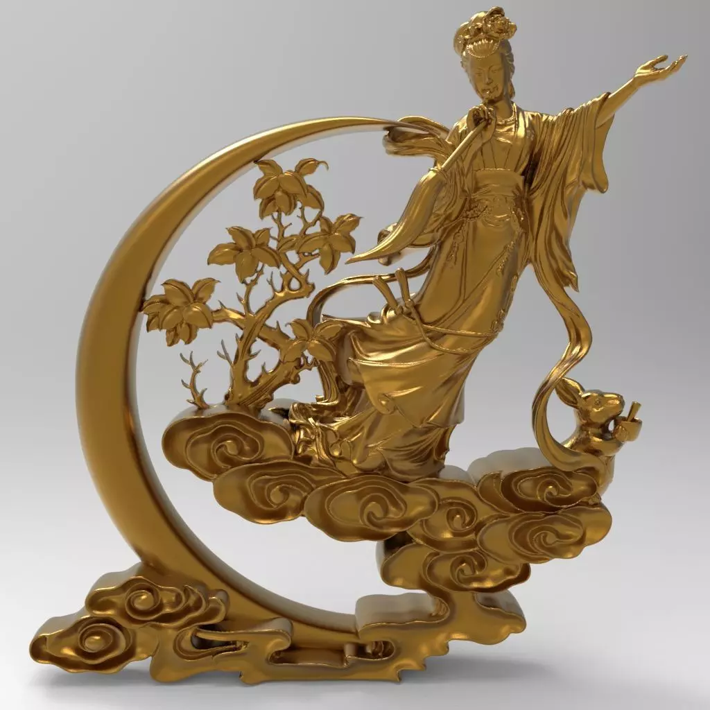 The Legend of Chang e the Jade Rabbit and the Palace of the Moon 3D print model_0