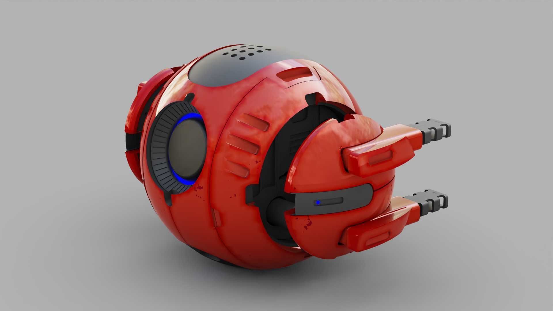 BALL DROID R-166  RIGGED 3D model_18