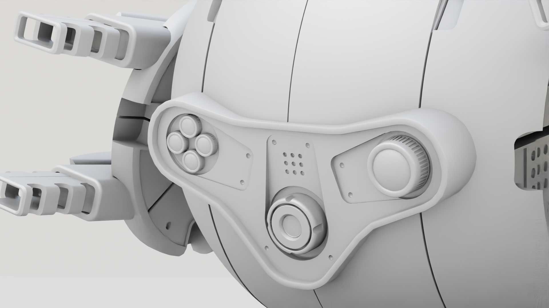 BALL DROID R-166  RIGGED 3D model_34