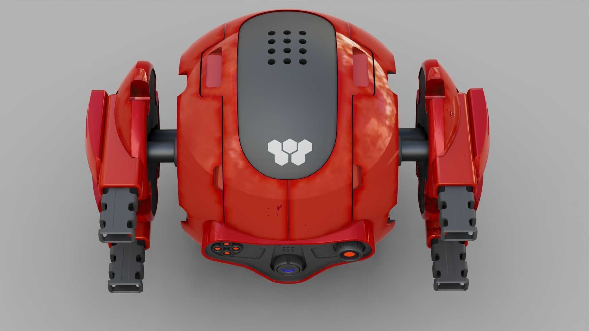 BALL DROID R-166  RIGGED 3D model_21