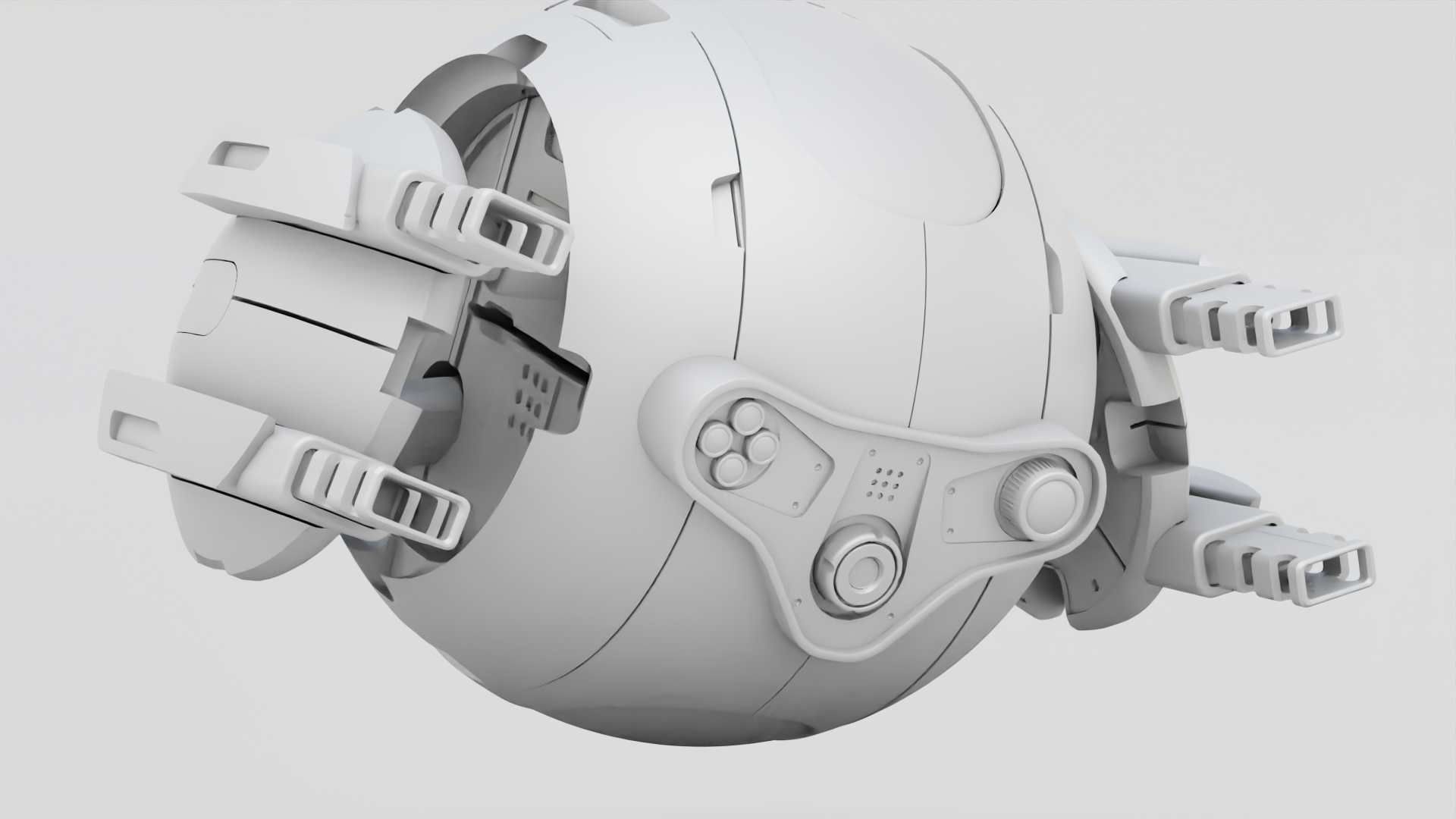 BALL DROID R-166  RIGGED 3D model_33