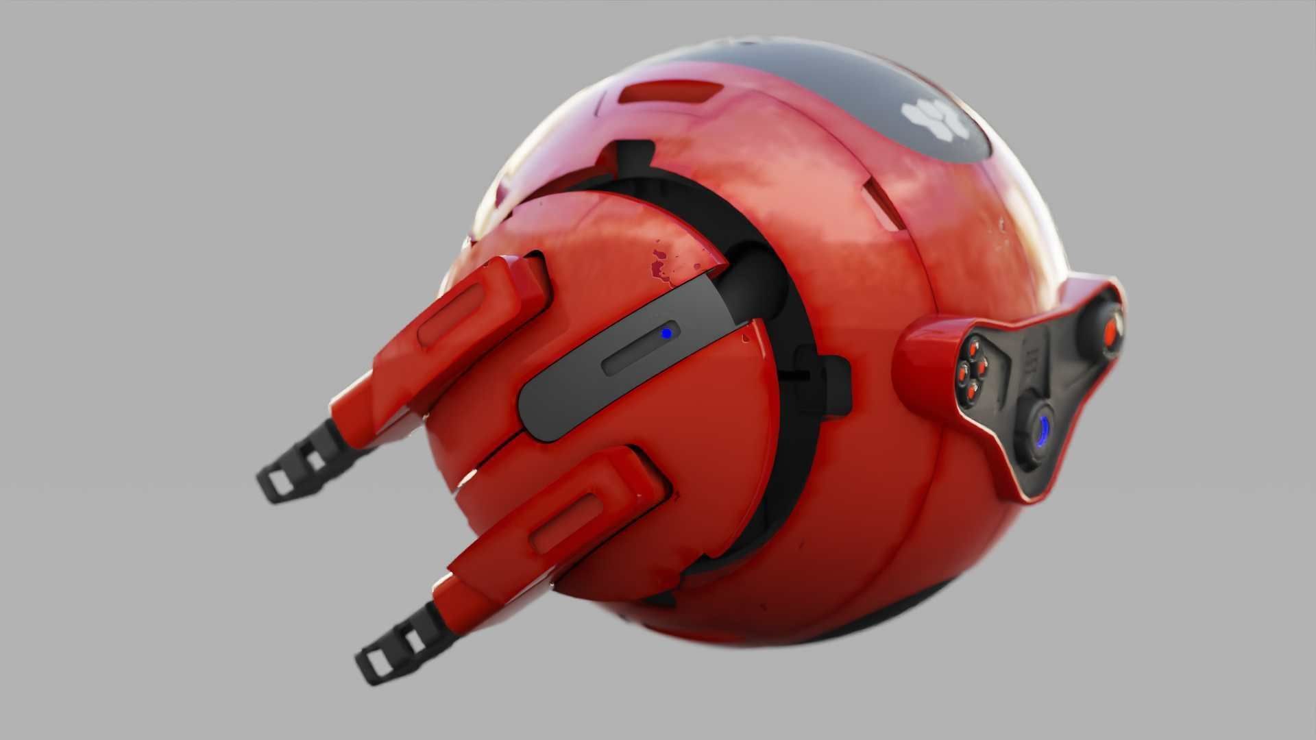 BALL DROID R-166  RIGGED 3D model_28