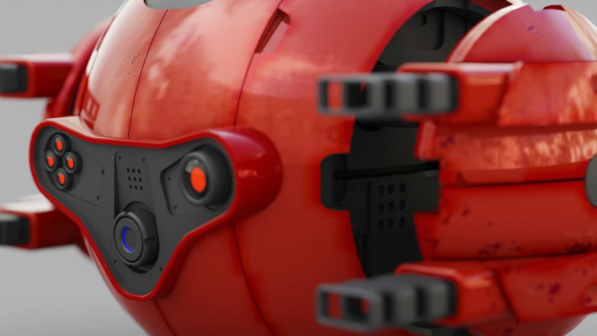 BALL DROID R-166  RIGGED 3D model_24