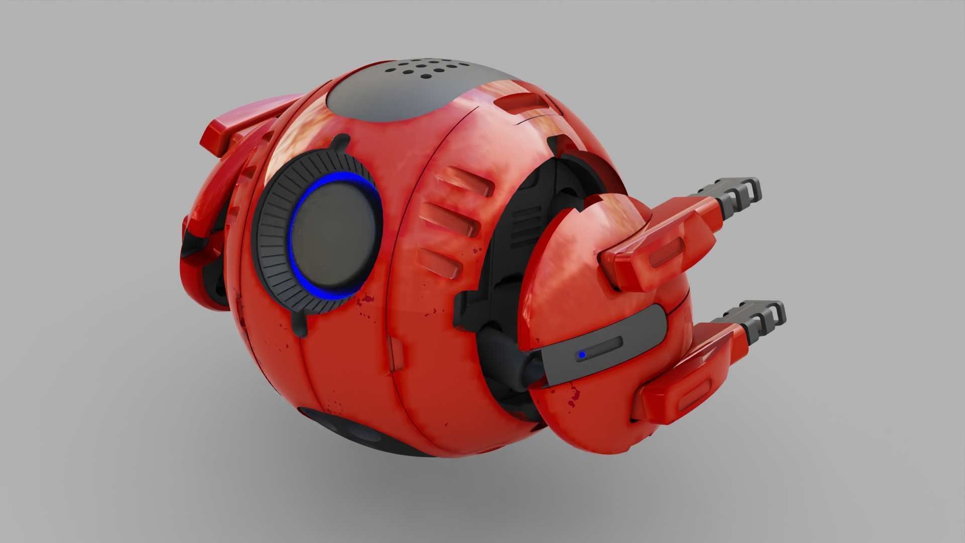 BALL DROID R-166  RIGGED 3D model_9