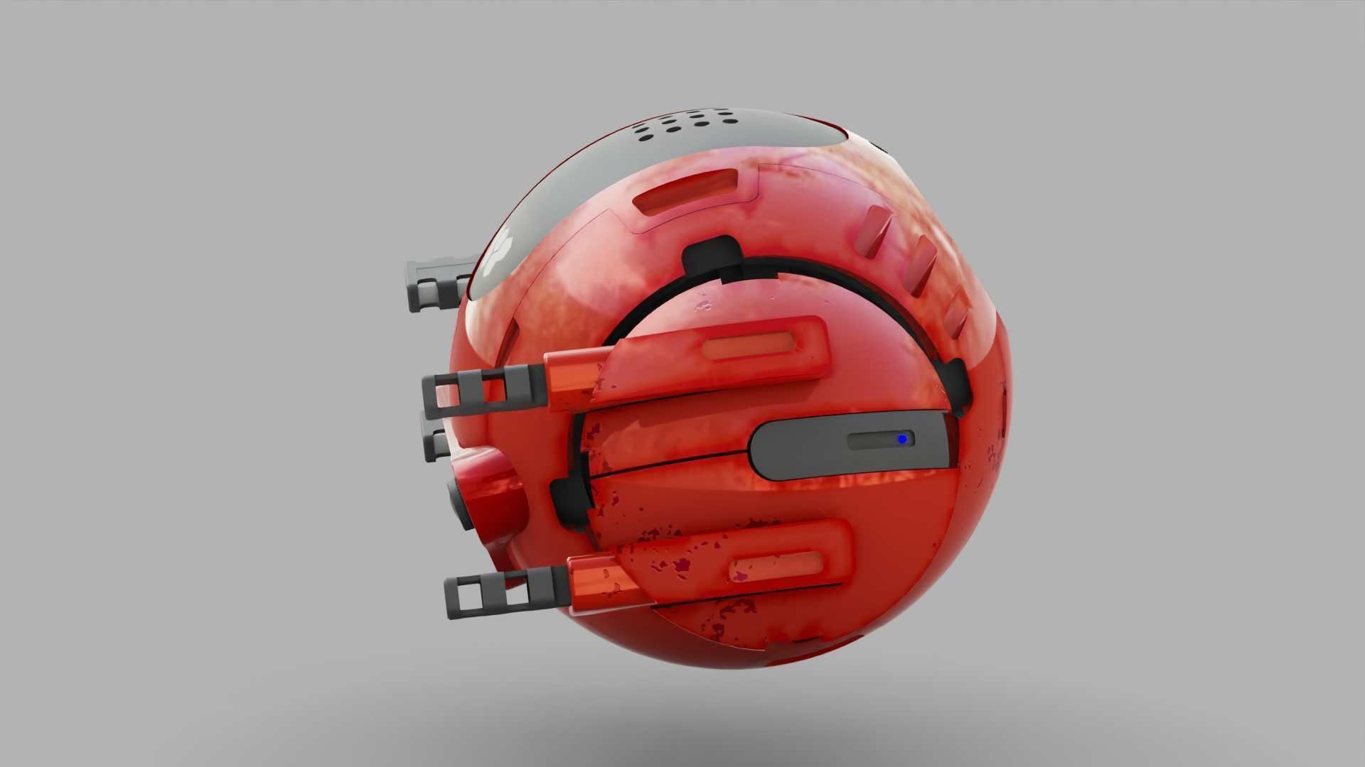 BALL DROID R-166  RIGGED 3D model_3