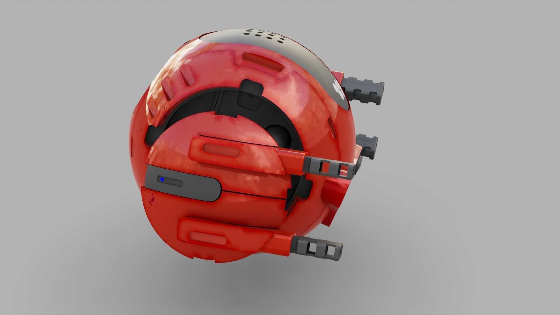 BALL DROID R-166  RIGGED 3D model_10