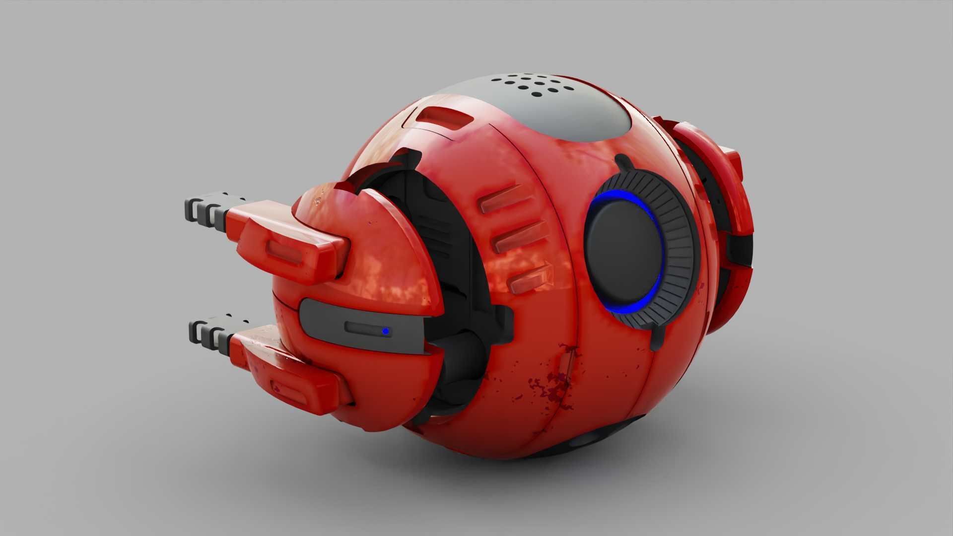 BALL DROID R-166  RIGGED 3D model_16