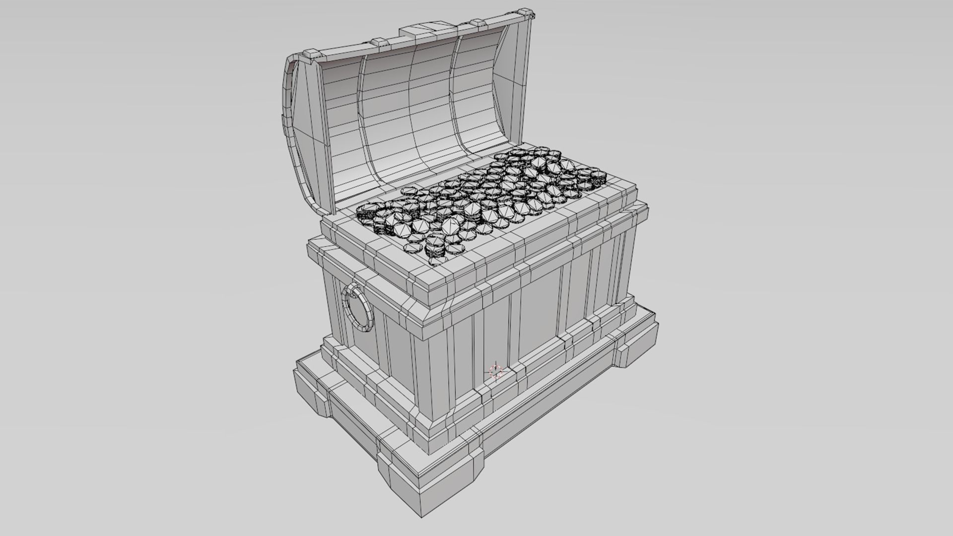 Old Wooden Treasure Box 3D model_6