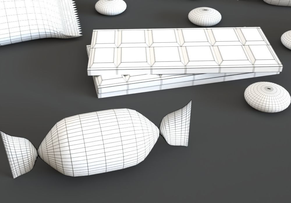 chocolate and candies pbr Free low-poly 3D model_7