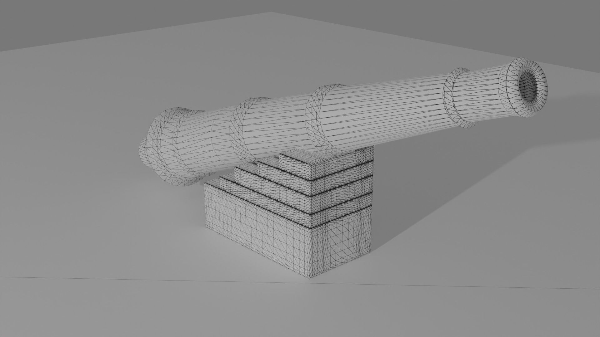 Cannon Statue Low-poly 3D model_5