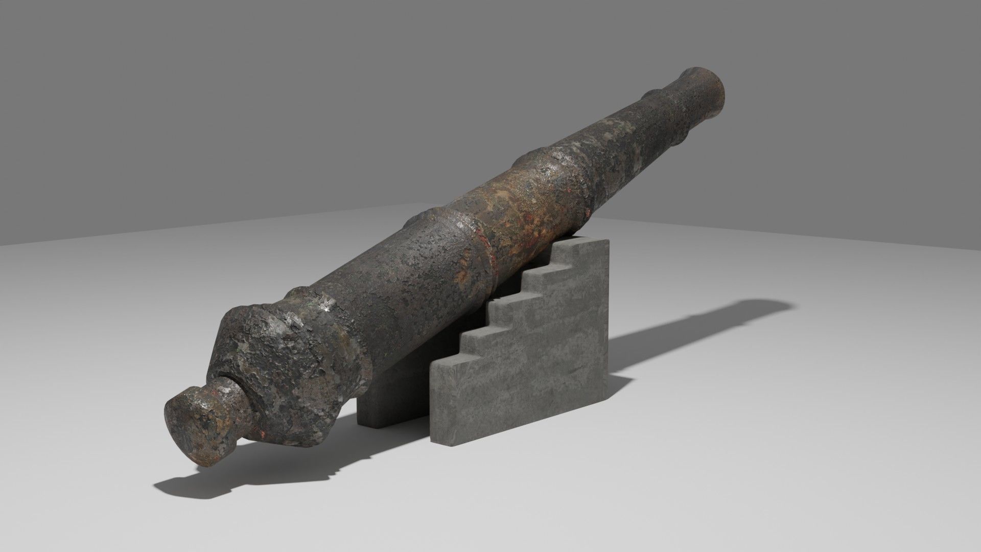 Cannon Statue Low-poly 3D model_2