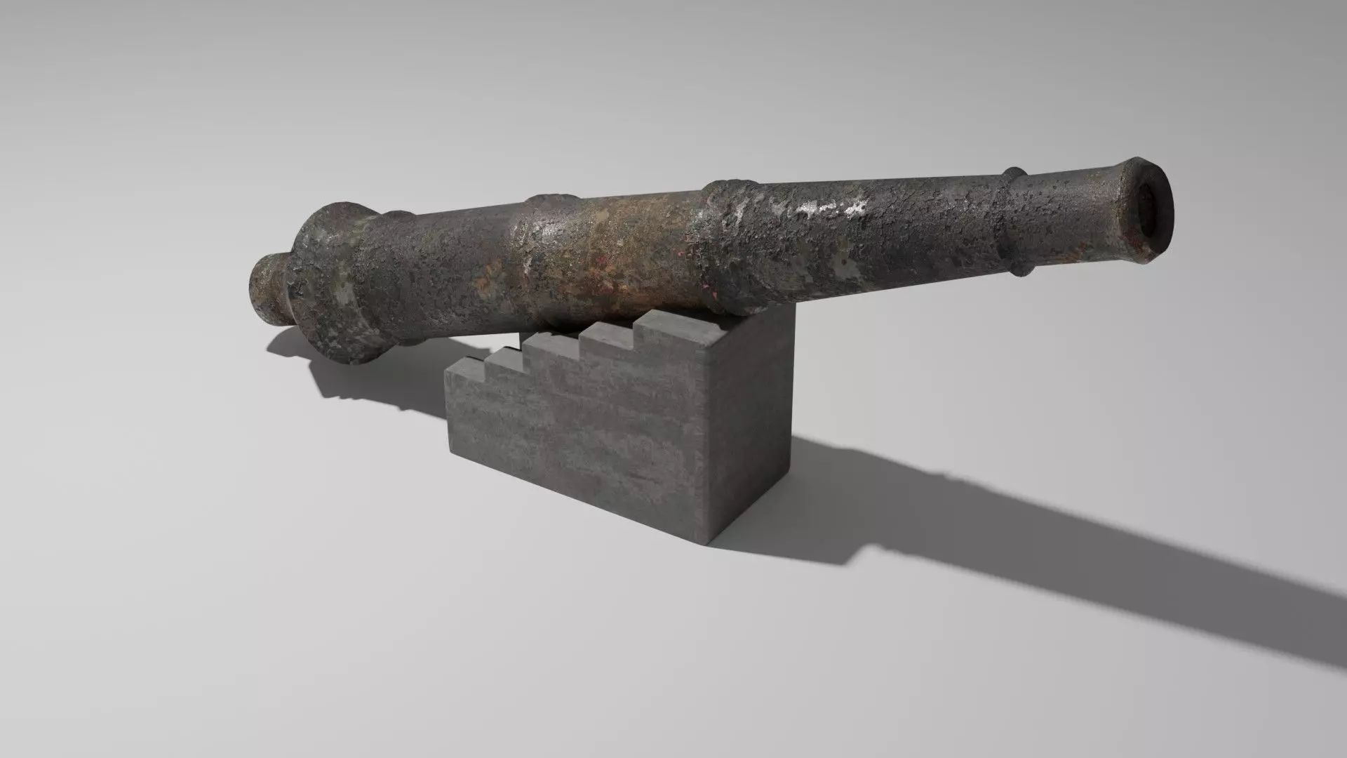 Cannon Statue Low-poly 3D model_0