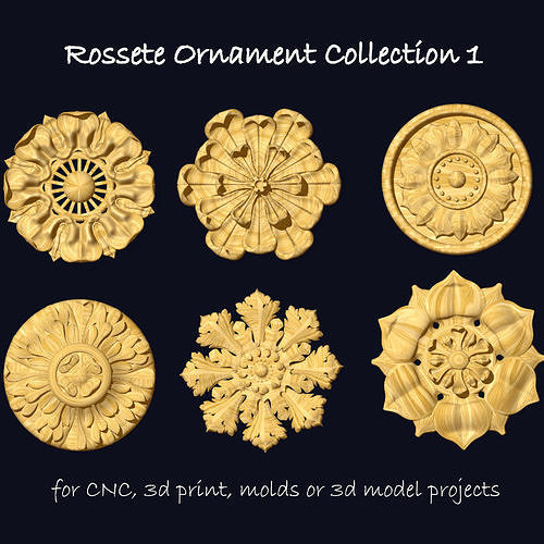 ProArt - Rosette Ornament Collection 1 for CNC and  3D model