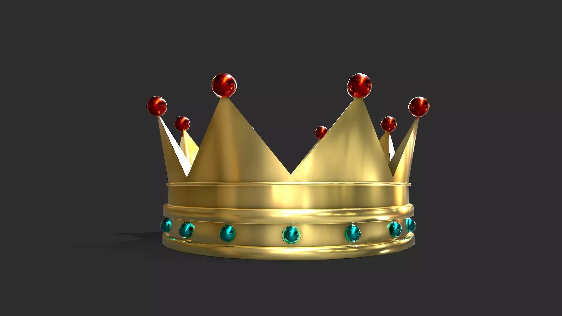 Crown golden Low-poly 3D model