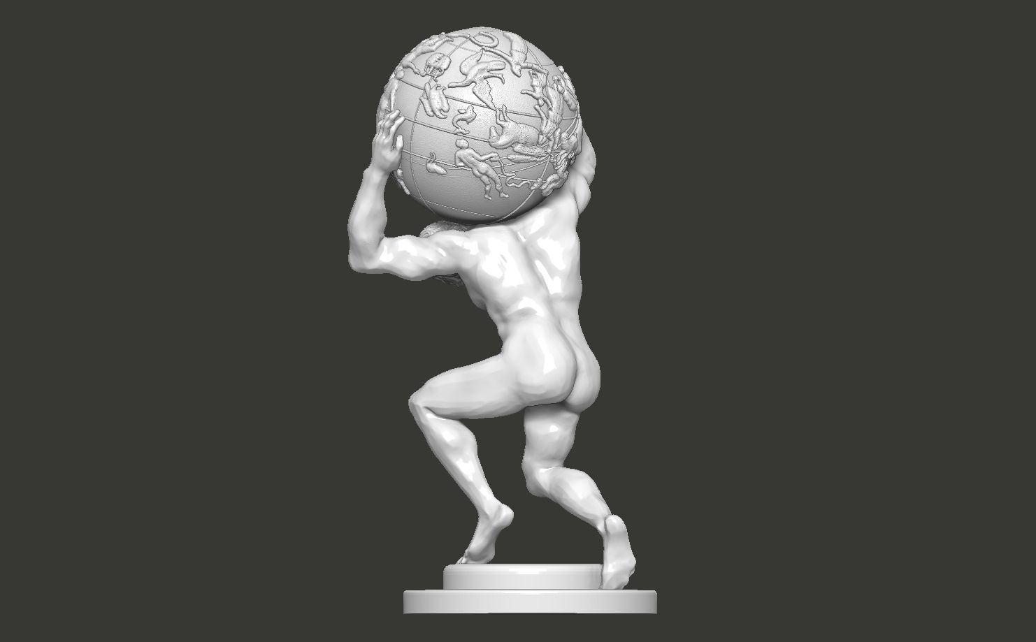 Atlas sculpture of man carrying ball 3D print model_5