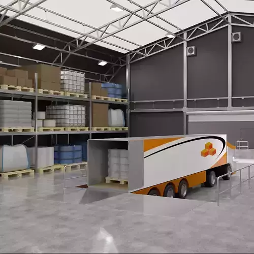 Warehouse 3 orange and truck in