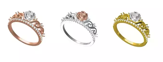 Rose Tiara Engagement Ring