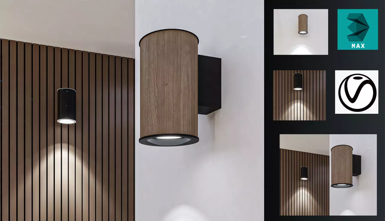 wall lamp 3D model Free 3D model