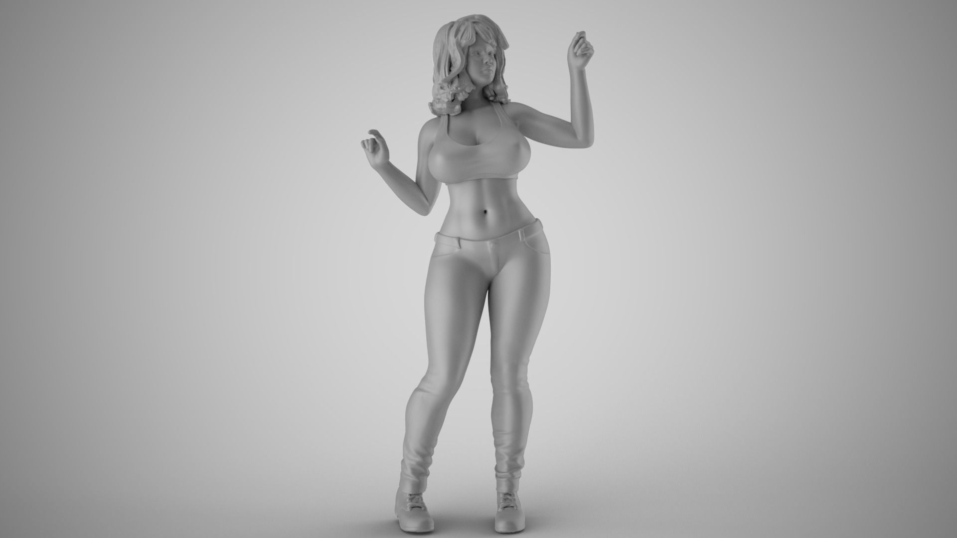 Girl Having Fun 4 3D print model_2