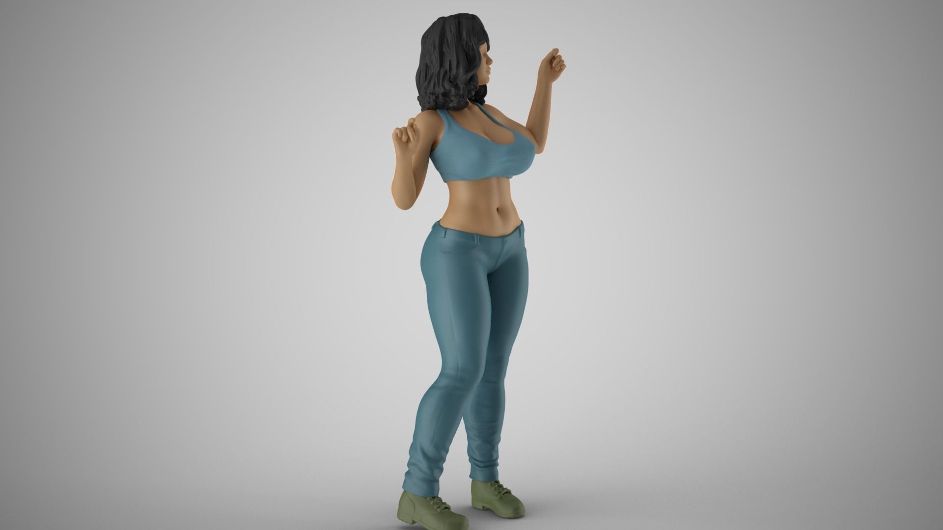 Girl Having Fun 4 3D print model_4
