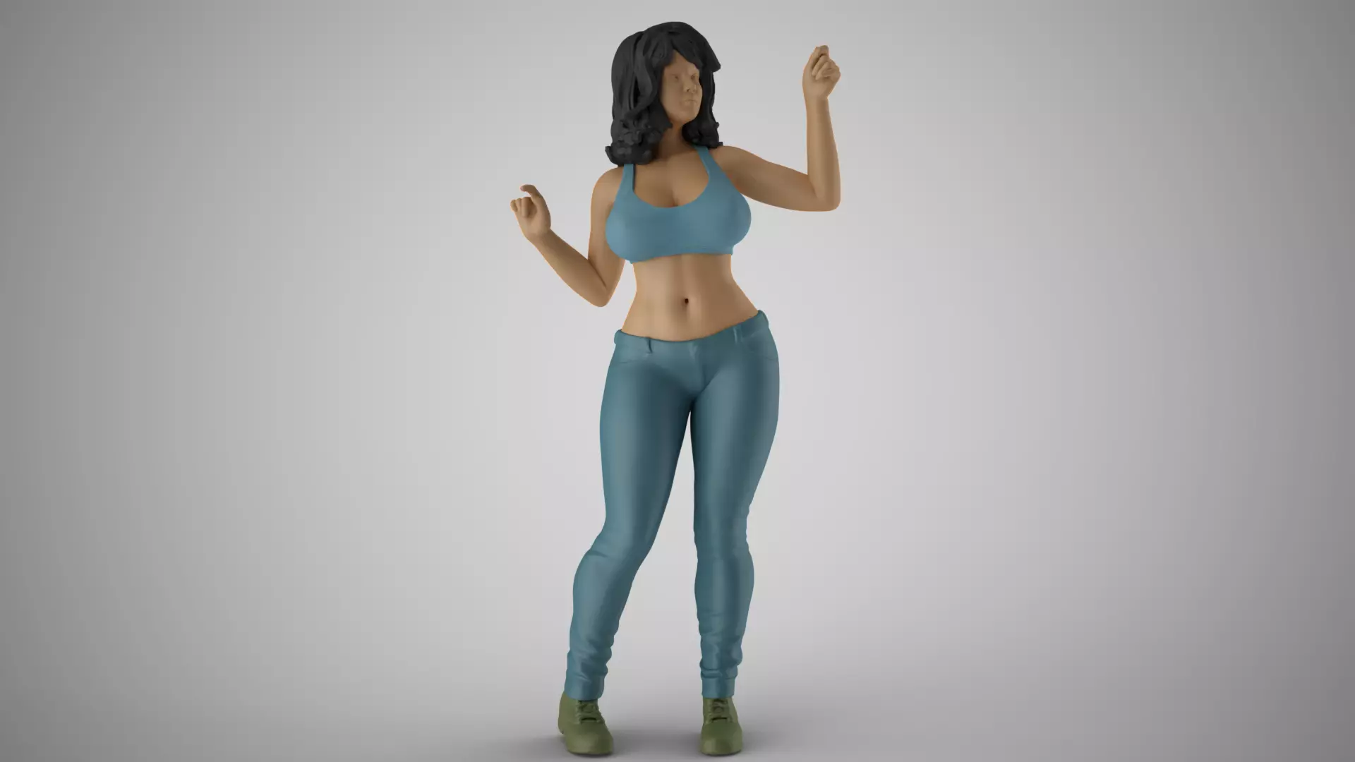 Girl Having Fun 4 3D print model_0