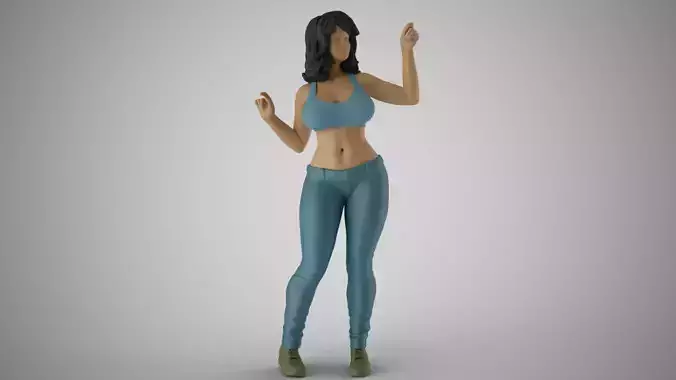 Girl Having Fun 4 3D print model