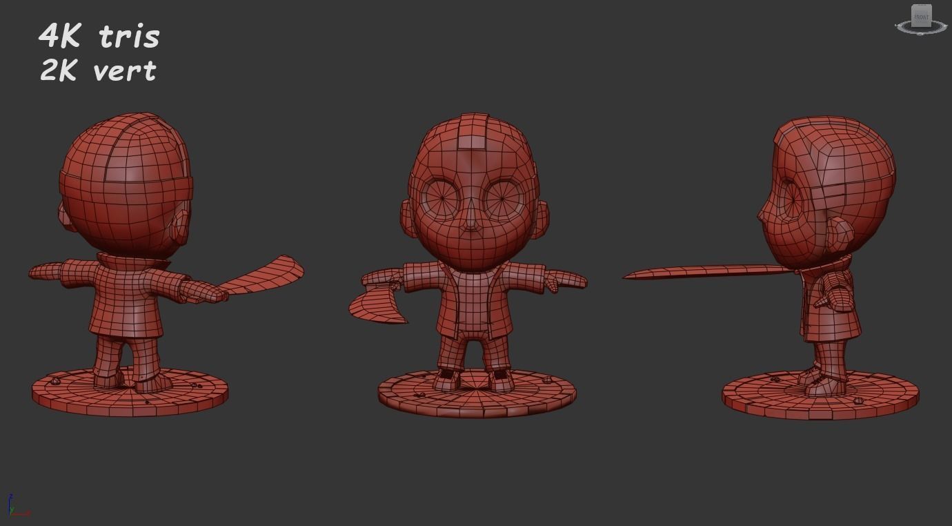Mini Slasher Low-poly 3D model_6