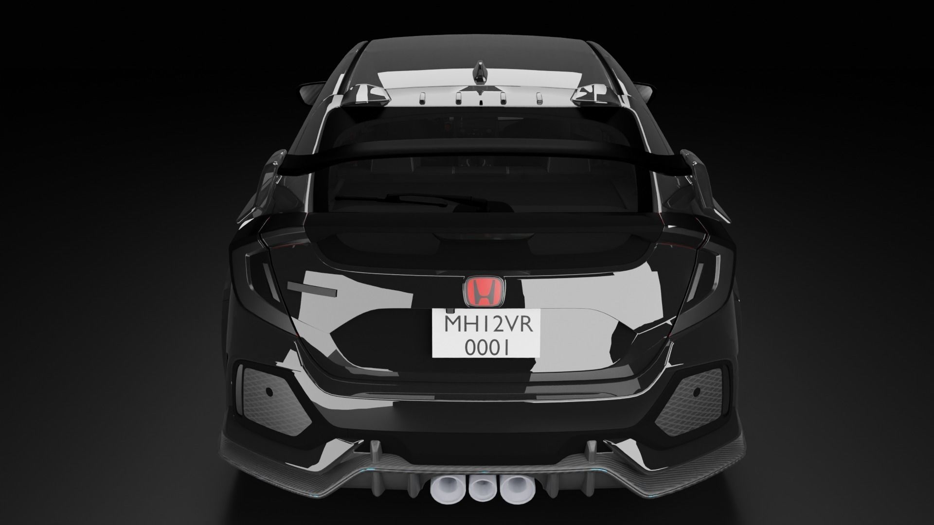Honda Civic Type-R  Low-poly 3D model_6