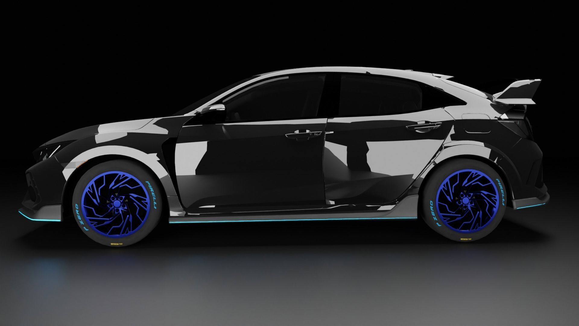 Honda Civic Type-R  Low-poly 3D model_7