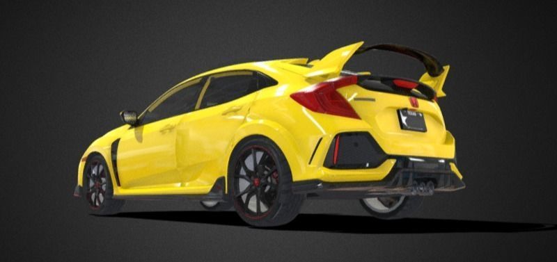 Honda Civic Type-R  Low-poly 3D model_29
