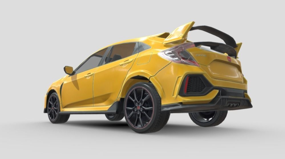 Honda Civic Type-R  Low-poly 3D model_22