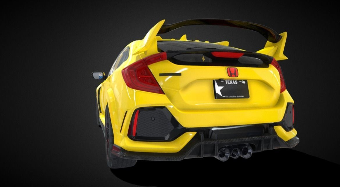 Honda Civic Type-R  Low-poly 3D model_40