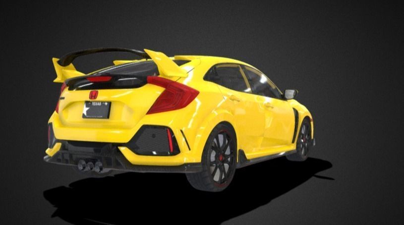 Honda Civic Type-R  Low-poly 3D model_33
